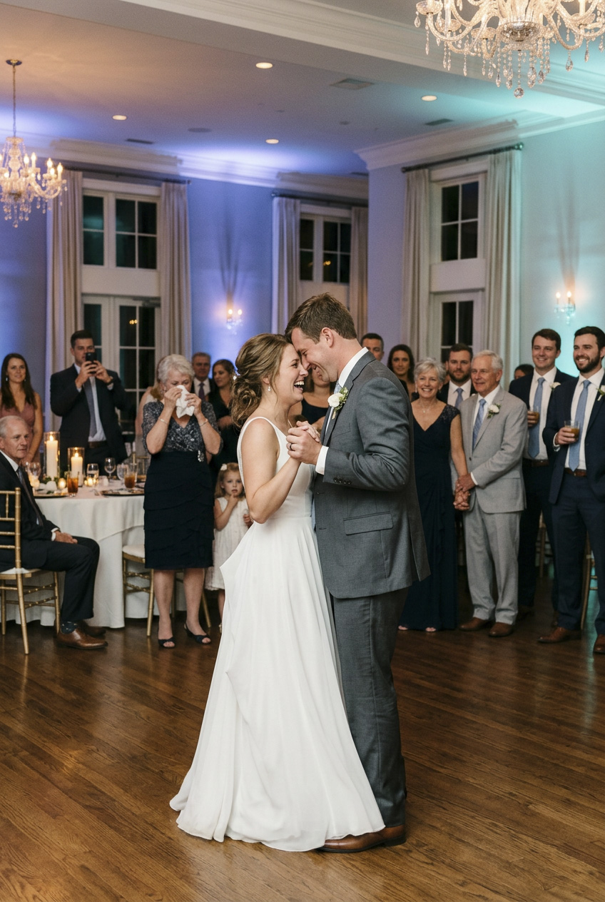 Wedding couple's first dance